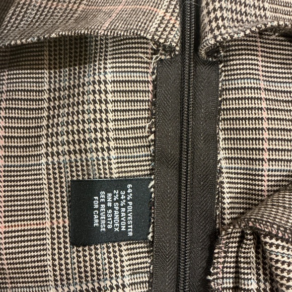 Premise Houndstooth Size 6 Brown side zipper pants straight leg - Picture 2 of 6